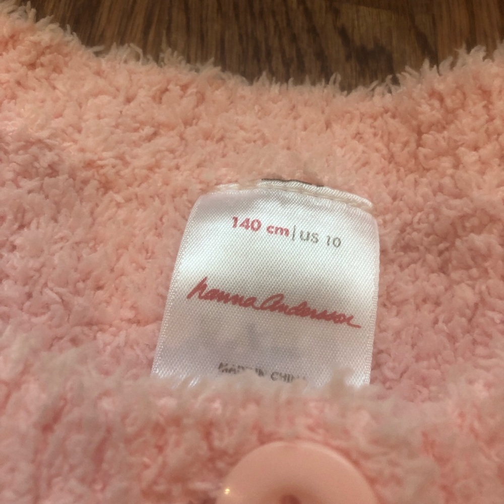 Hanna Andersson Pink Marshmallow Cardigan Size 10 - Picture 5 of 6